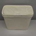 UUJOLY Small Bathroom Trash Can with Lid Slim Wastebasket Garbage Can Plastic Container Basket Trash Bin for Kitchen, Laundry Room, Office, Kids Room, Dorm, Beige, 3.2 Gallon