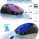 Mouse for MacBook Bluetooth Wireless Mouse Laptop MacBook Air Mac Pro Silent Rechargeable PC iPad Optical Mouse with Jiggler Dual Mode Switch Bluetooth 5.2/3.0 and 2.4GHz USB Type-C Receiver BLACK