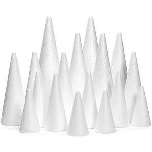 Bright Creations Foam Cones for Crafts - Foam Trees for Crafts & Floral Cones for Flowers - 18-Pack, White, 4-12 in