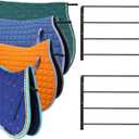 2 Pack Saddle Pad Rack 4 Bar Wall Mount, Horse Blanket Holder 180 Degree Swing Rack Arms Saddle Rack Wall Mount for English Saddle Pad Storage Various Accessories