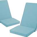 Adirondack Chair Cushions Set of 2 - Removable Covers, Water-Repellent & Fade-Resistant Faux Linen, Securing Straps, Non-Slip Bottom, Fit for Most Outdoor Adirondack & Rocking Chairs - Teal, 45''x20''