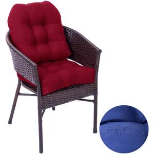 Rocking Chair Cushion Set 2 Pack U Shape Patio Seat Cushions Soft Thickened Indoor/Outdoor Patio Chaise Lounger Cushion 18.9 x 18.9 Inch (Burgundy)