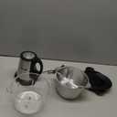 3-Speed Electric Food Processor: Meat Grinder, Vegetable Chopper & Baby Food Maker - 300W, 2 Bowls (8 Cup Stainless Steel+8 Cup Glass), Quiet Operation