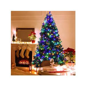 7.5-Feet Pre-Lit Artificial Spruce Christmas Tree with 550 Multicolor Lights