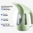 HiLIFE Steamer for Clothes, Portable Handheld Design, 240ml Big Capacity, 700W, Strong Penetrating Steam, Removes Wrinkle, for Home, Office and Travel(ONLY FOR 120V)(Green)