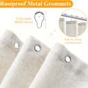 Naturoom Natural Linen Shower Curtain, Country Boho Farmhouse Bath Decor Beige Shower Curtains for Bathroom Neutral Cloth Weighted Textured Fabric Bath Curtain Liner with Hooks, Cream, 72 Inch