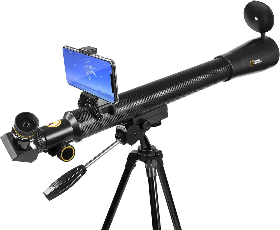 National Geographic 50mm Astronomical Refractor Telescope with Fully Coated Optics Adjustable Tripod and Astronomy App for Young Astronomers and Adult Sky Watchers 
