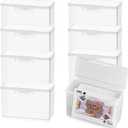 8 Pcs Blank Playing Card Case Storage Box, Empty Flash Card Deck Holder Case Box, Acrylic Clear Game Card Storage Containers for Baseball Trading Bank Business Cards