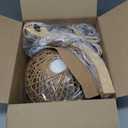 Bstrip Hanging Grow Lights for Indoor Plants, 18W Full Spectrum Plant Light, Boho Rattan Lantern Shade, 3800K Wall-Mounted Decorative Grow Light with 9.8FT Power Cord for Indoor Plant Growing, Flowers