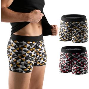 Carer Mens Incontinence Underwear – Moderate to Heavy Absorbency, Front-to-Back Coverage Day & Night Protection, Washable & Reusable Leakproof Boxer Briefs, 2-Pack, Medium