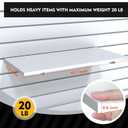 6 Pack White Slatwall Shelf, 24" x 12" Wooden Slat Wall Shelves with Metal Brackets Heavy Duty Slatwall Shelving Organizer Accessories for Home Garage (6, 23.6" x 11.8")