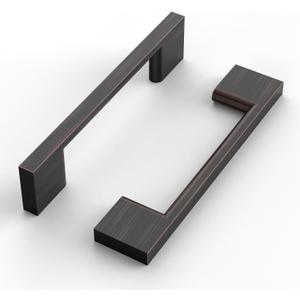 10 Pack 3.75 Inch(96mm) Cabinet Pull Oil Rubbed Bronze Kitchen Cabinets Handles Oil Rubbed Bronze Cabinet Hardware for Cupboard Square Kitchen Pulls for Cabinets Drawer Handles