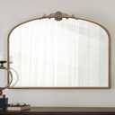 Vintage Arched Gold Mirror: 40"x30" Large Gold Antique Wall Mounted Mirror - Baroque Traditional Ornate for Entryway/Fireplace/Bathroom/Hallway - Home Decor for Fashion-Conscious