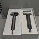 Hair Blow Dryer with Diffuser: 1500W High-Speed Brushless Motor 500M Ionic Technology, Thermo-Control Low Noise for Curly, Straight & Damaged Hair, Home Travel Salon (Grey)