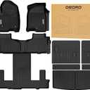 OEDRO Floor Mats Fits for Chevrolet Tahoe/GMC Yukon 2021-2025 w/ 7-Seat, Custom Fit TPE All Weather Trunk Mat with Backrest for Chevy Tahoe Accessories, Anti-Slip Back Seat Protector, Full Mat Set
