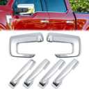 AUCERAMIC Chrome Mirror Caps +Door Handle Covers for Ford F150 2021 2022 2023 2024 2025