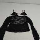 Women Y2K Backless Lace Crop Top Open Back Sheer See Through Going Out Tops S