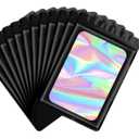 Funfery 100 Pack Resealable Bags Clear Holographic Bags,Smell Proof Packaging Baggies,Mylar Food Storage Bag,Zipper Sealing Pouch for Coffee Beans,Cookies,Jewelry Sample Small Business(Black,4x6in)