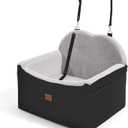 Dog Car Seats for Small Dogs, Detachable Dog Booster Car Seat with Storage Pockets Safety Belt, Pet Booster Cushion for Medium Dogs, Foldable Pet Sofa Cushion & Travel Bed