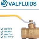 Full Port Forged LF Brass Ball Valve With Female Thread NPT Connector150 PSI WSP / 600 PSI WOG. (2 Inch)
