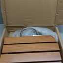 Folding Shower Seat Wall Mounted, Foldable Shower Bench for Small Spaces, 400lb Capacity, 17" (Teak Wood)