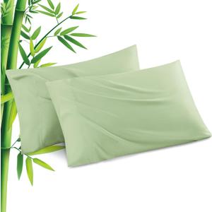 Pillowcases Queen Size 2 Pack, Cooling Viscose from Bamboo Pillow Cases with Envelope Closure, Cool & Breathable Pillow Cover for Hot Sleepers and Night Sweats, 20" x 30"