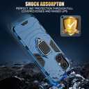 for Oneplus Nord N30 5G Case with 2 Pack Tempered Glass Screen Protector for 1+ Nord N30 5G, Full Protective Case with Metal Ring Magnetic Support Kickstand for Oneplus Nord N30 Blue