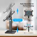 AboveTEK Anti-Theft iPad Kiosk Stand, 360 Rotation & Adj. Height 8.3"13.4", Heavy-Duty Steel & Aluminum, Fits 9.7"-13" Tablets, Security Retail POS Tablet Stand for Business & Commercial Use