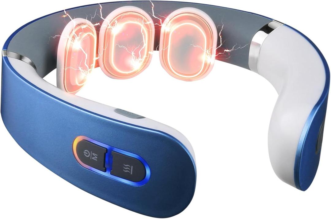 Neck Massager with Heat, 9 Modes and 50 Intensity, Cervical Massage with Adjustable Timers