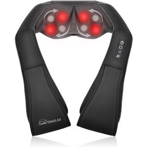 Snailax Shiatsu Back Neck Massager with Heat, Neck Shoulder Massager, Deep Kneading Massager Gifts for Mom, Dad, Mothers Day,Gifts Presents for Her,Him