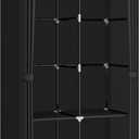 MOGELAFOO Portable Closet Wardrobe for Small Room, 35-Inch Clothing Organizer Storage Rack with 2 Clothes Hanging Rods and 4 Shelves, Non-Woven Fabric Cover, Black