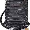 YAMATIC 3/8" Pressure Washer Hose 100 FT,4000 PSI Steel Wire Braided with 360 ° Swivel 3/8" Quick Connect, Rated 212°F Hot/Cold Water, Steel Braided Rubber Hose for Professional Gas Cleaning