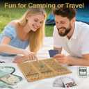 Horse Race Board Game, Portable Horse Racing Game with Rollable Cork Mat, 12 Solid Wooden Horses, 2 D12 & Cards, Travel Horse Game with Storage Bag, Travel Board Games for Family Nights Party Gifts