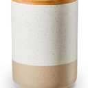 Yangbaga Canister Sets for Kitchen Counter, 80 OZ Large Ceramic Food Storage Jars with Airtight Wood Lids, Large Kitchen Canisters for Coffee, Sugar, Tea, Flour, Spice
