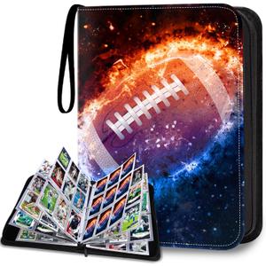 900 Pockets Football Card Binder, Football Trading Cards Display Case with Football Card Sleeves Card Holder Protectors Set for Football Cards, Sports Cards, Game Cards Collector Album