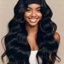 Body Wave Headband Wig Human Hair for Black Women Glueless No Lace Front Brazilian Virgin Human Hair Headband wigs, 180% Density, Wear and Go Machine-Made Natural Look (26in)