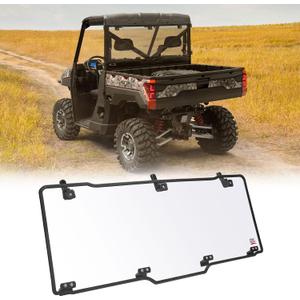 KEMIMOTO Hard Coated Rear Window, Pre-installed Back Windshield Compatible with Polaris Ranger XP 1000/Crew 2017-2025, Polaris Ranger 1000/Crew 2020-2025, Ranger XP 900/Crew 2013-2019