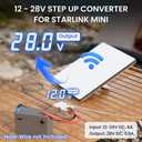 Starlink Mini 12V Adapter, DC Step Up Converter 12-24V to 28V 3.5A with On/Off Switch for Starlink Mini DC Power Supply Cable Battery Pack, Starlink Mini Accessories for RV/Truck/Boat/Outdoor Use