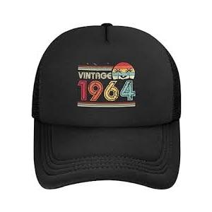 Baseball Cap Vintage 1964 60 Year Old Gifts 60th Birthday Funny Gift Trucker Hat Ponytail Hat Men Women Dad Hats Black