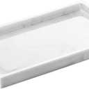 Bathroom Tray, Resin Countertop Vanity Tray Jewelry Storage Dresser Tray Kitchen Toilet Tank Tray Organizer for Candle Plant Perfume Shampoo Towel Home Decor, Medium, Marble White (10" x 6.1" x 0.8")