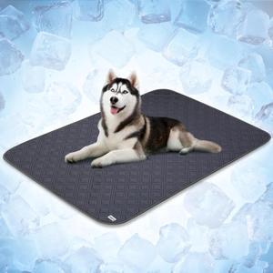 PetAmi Waterproof Cooling Mat for Dog, Premium Pet Cooling Blanket for Bed Crate, Anti Slip Indoor Dog Cool Pad for Sleeping, Q-MAX Large Sofa Couch Cover Mat for Cat, Grey, 60x80
