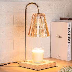 Candle Warmer Lamp with Timer, Vintage Amber Nightstand Candle Warming Lamp for Home Room Decor, Dimmable Wax Warmer for Jar Candles, Wedding Registry Gifts for Women Couples 2025