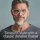 CCVOO Iconic Aviator Reading Glasses - Premium Readers in Gold/Black - UV & Blue Light Blocking Lenses