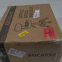 KKTONER PU Leather Modern Rolling Stool with Low Back Height Adjustable Work Salon Drafting Swivel Task Chair with Footrest (Black)