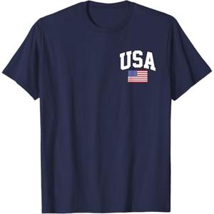 American Flag Stars Stripes 4th of July Patriotic USA Logo T-Shirt, Small