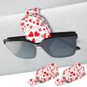 UntilPlan 2 Pack Sunglass Holder for Car Visor, Universal Magnetic Car Sunglass Holder for Different Size Eyeglasses, Car Visor Accessories (Heart)