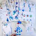 Winlyn 24 Sets Winter Decorations DIY Polar Bear Ornaments Christmas Craft Kits Foam Polar Bear with Snowflake Foam Stickers for Kids Holiday Seasonal Gift Home Classroom Activities Party Favors
