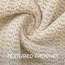 Mens Crochet Shirts Summer Fashion Knit Mesh Button Down Casual Cuban Top (S-XXL) (Beige, XL)