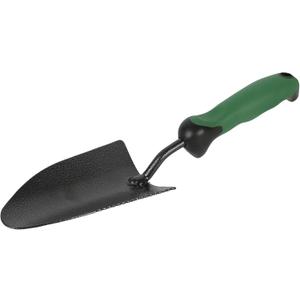 Green Steel Hand Trowel, 3.3 Inch Garden Trowel with Ergonomic Non-Slip Rubber Grip, Heavy Duty Transplanter Weeding Digging Tool for Planting, Gardening, Farm, Lawn Soil