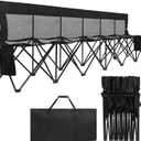 Soccer Bench- Folding Team Bench Soccer 6 Seats, Portable Sideline Sports Benches with Mesh Seat and Back with Bag, Foldable Breathable Chairs for Sports Football Camp Events (Black